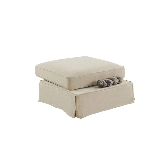 Noosa Hamptons Ottoman Slip Cover Beige - OWFL0107B-C