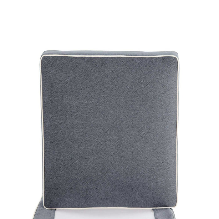 Noosa Hamptons Ottoman Slip Cover With White Piping & Grey - OWFL0107SB-C