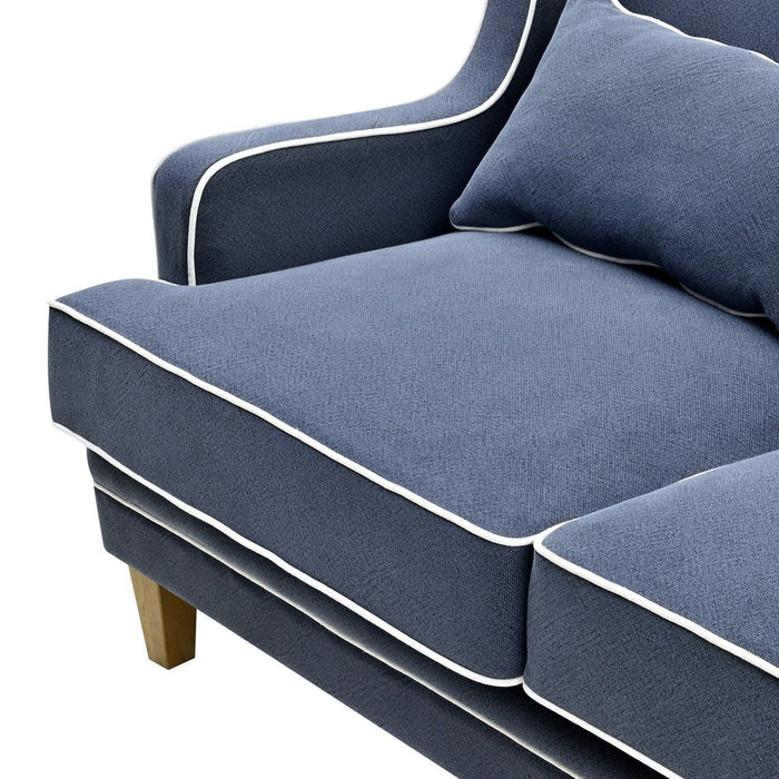 Bondi Hamptons 2 Seat Soft With White Piping Navy - OWFL0227NV-2