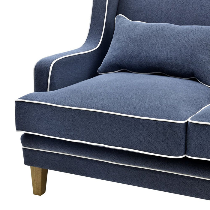 Bondi Hamptons 2 Seat Soft With White Piping Navy - OWFL0227NV-2