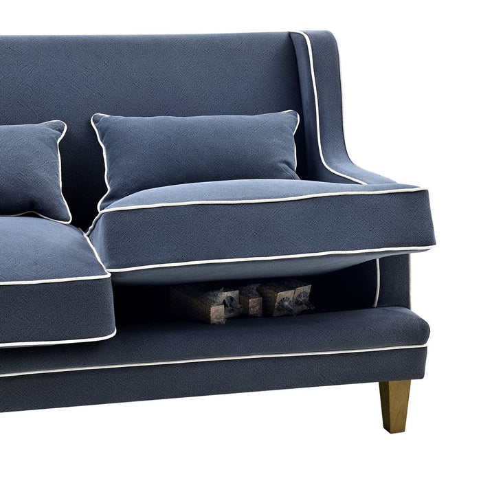 Bondi Hamptons 2 Seat Soft With White Piping Navy - OWFL0227NV-2