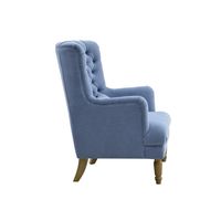 Bayside Hamptons Buttoned Armchair With Wooden Legs Blue - OWFL0236SB