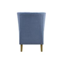 Bayside Hamptons Buttoned Armchair With Wooden Legs Blue - OWFL0236SB