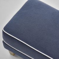 Bondi Hamptons Ottoman White Piping Navy - OWFL0251NV