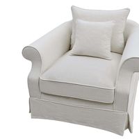 Avalon Hamptons Armchair Sofa Slip Cover Ivory - OWFL0302IV-1C