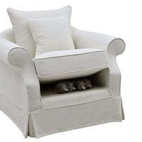 Avalon Hamptons Armchair Sofa Slip Cover Ivory - OWFL0302IV-1C