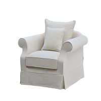 Avalon Hamptons Armchair Sofa Slip Cover Ivory - OWFL0302IV-1C