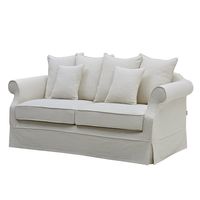Avalon Hamptons 3 Seat Sofa Slip Cover Ivory - OWFL0302IV-3C