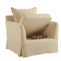 Noosa Hamptons Armchair Sofa Slip Cover Beige - OWFL0226B-1C