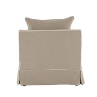 Noosa Hamptons Armchair Slip Cover With White Piping & Natural - OWFL0226N-1C