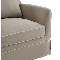 Noosa Hamptons Armchair Slip Cover With White Piping & Natural - OWFL0226N-1C