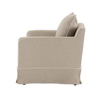 Noosa Hamptons Armchair Slip Cover With White Piping & Natural - OWFL0226N-1C