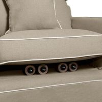 Noosa Hamptons 1.5 Seat Sofa Slip Cover With White Piping & Natural - OWFL0226N-1.5C