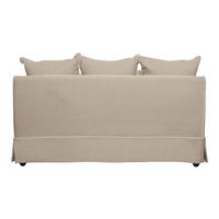 Noosa Hamptons 1.5 Seat Sofa Slip Cover With White Piping & Natural - OWFL0226N-1.5C