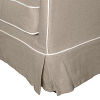 Noosa Hamptons 2 Seat Sofa Slip Cover With White Piping & Natural - OWFL0226N-2C