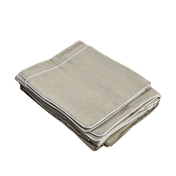 Noosa Hamptons 2 Seat Sofa Slip Cover With White Piping & Natural - OWFL0226N-2C