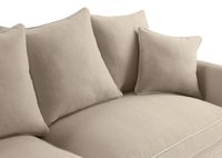 Noosa Hamptons 3 Seat Sofa Slip Cover With White Piping & Natural - OWFL0226N-3C