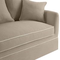 Noosa Hamptons 3 Seat Sofa Slip Cover With White Piping & Natural - OWFL0226N-3C