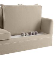 Noosa Hamptons 3 Seat Sofa Slip Cover With White Piping & Natural - OWFL0226N-3C