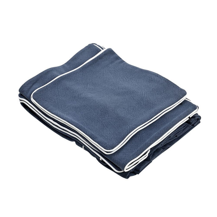Noosa Hamptons 1.5 Seat Slip Cover With White Piping & Navy - OWFL0226NV-1.5C