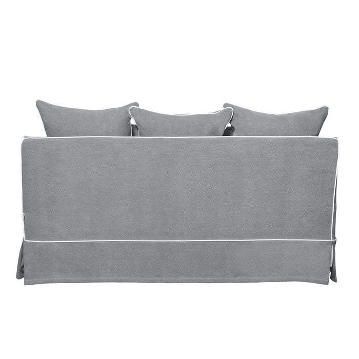 Noosa Hamptons 2 Seat Sofa Slip Cover With White Piping & Grey - OWFL0226SB-2C