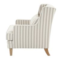Bondi Hamptons Armchair White Piping With Stripe Natural - OWFL0227NS-1