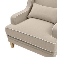 Bondi Hamptons Armchair White Piping Natural - OWFL0227N-1