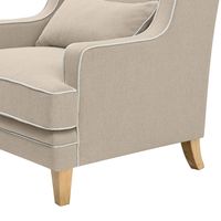 Bondi Hamptons Armchair White Piping Natural - OWFL0227N-1