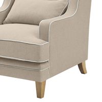 Bondi Hamptons Armchair White Piping Natural - OWFL0227N-1