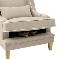 Bondi Hamptons Armchair White Piping Natural - OWFL0227N-1