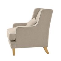 Bondi Hamptons Armchair White Piping Natural - OWFL0227N-1