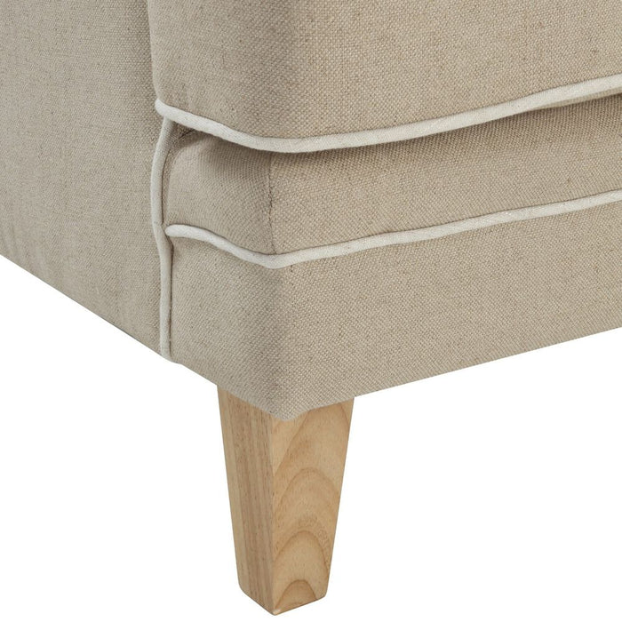 Bondi Hamptons 2 Seat Sofa With White Piping Natural - OWFL0227N-2
