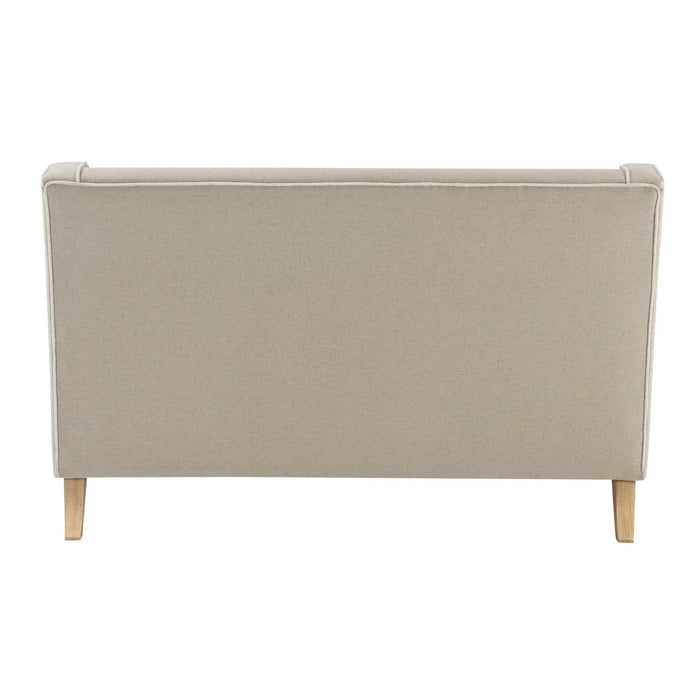 Bondi Hamptons 2 Seat Sofa With White Piping Natural - OWFL0227N-2