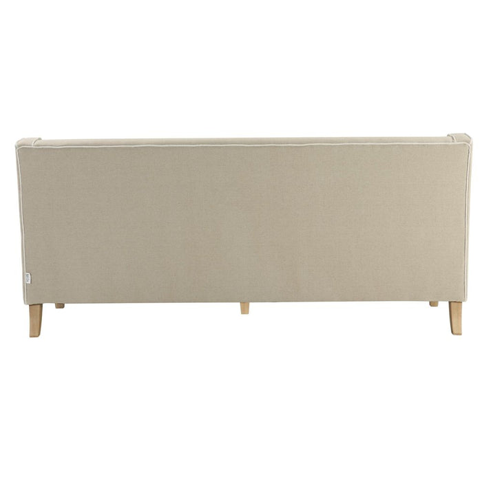 Bondi Hamptons 3 Seat Sofa With White Piping Natural - OWFL0227N-3