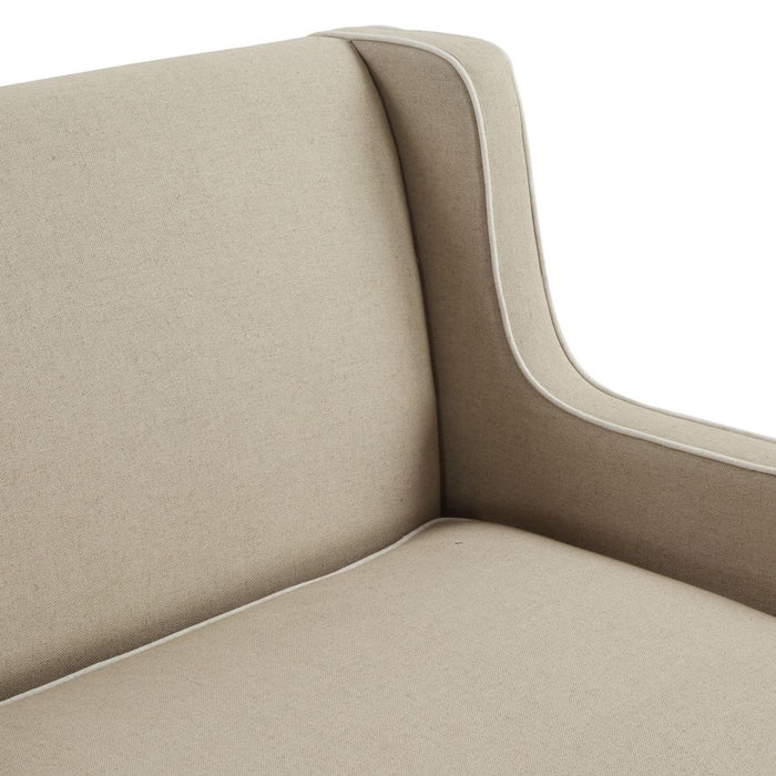Bondi Hamptons 3 Seat Sofa With White Piping Natural - OWFL0227N-3