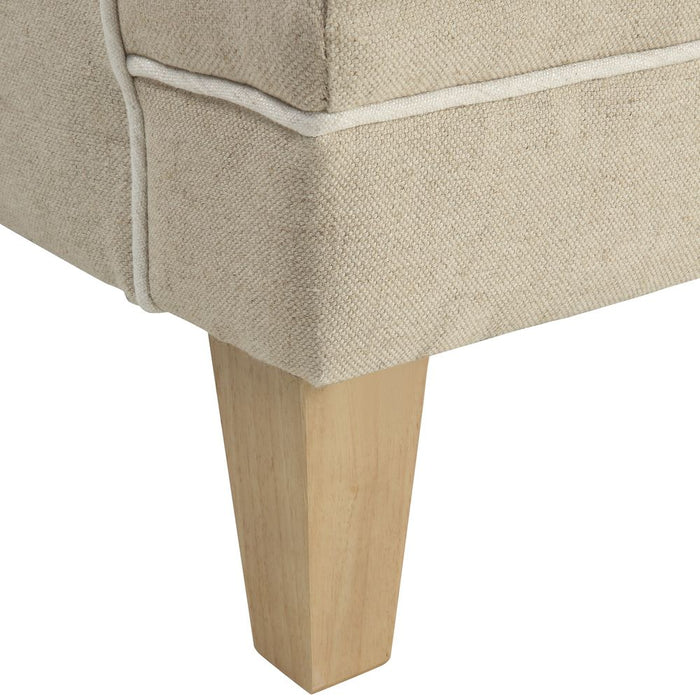 Bondi Hamptons 3 Seat Sofa With White Piping Natural - OWFL0227N-3