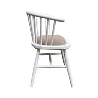 Round Curved Stripe Back Dining Chair White - OWFX0013W
