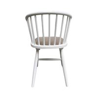 Round Curved Stripe Back Dining Chair White - OWFX0013W