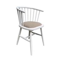 Round Curved Stripe Back Dining Chair White - OWFX0013W