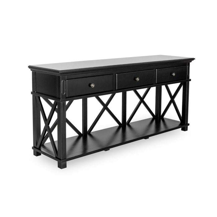 Sorrento Hamptons 3 Drawer Console Table Black - OWFV0010B