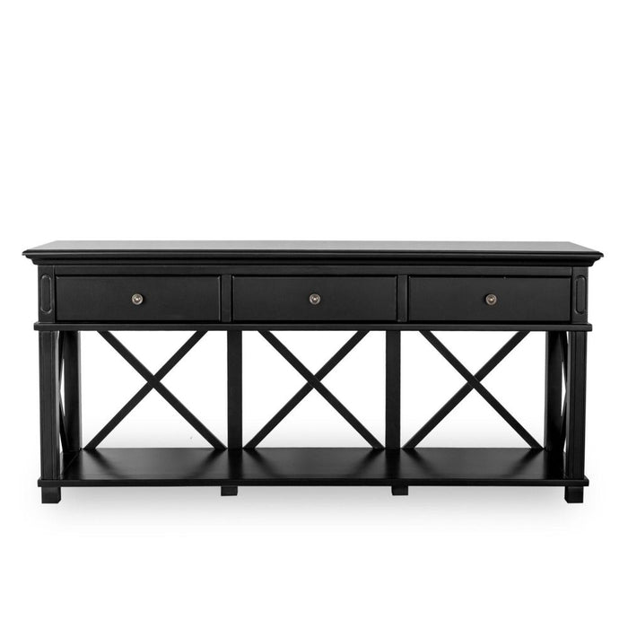 Sorrento Hamptons 3 Drawer Console Table Black - OWFV0010B