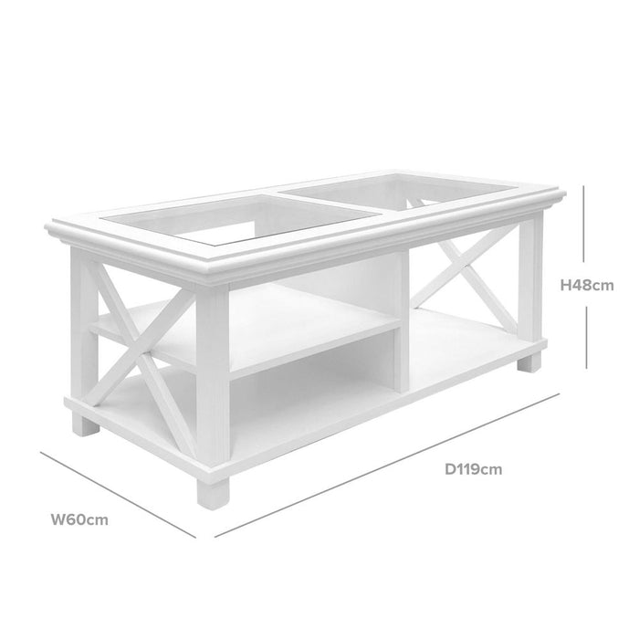 Sorrento Hamptons Rectangle Coffee Table White - OWFV0012