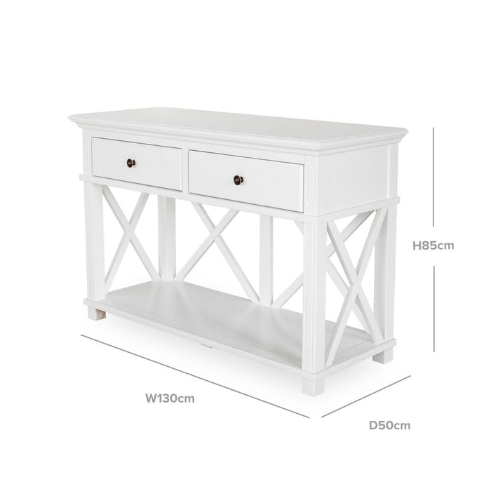 Sorrento Hamptons 2 Drawer Console White - OWFV0014