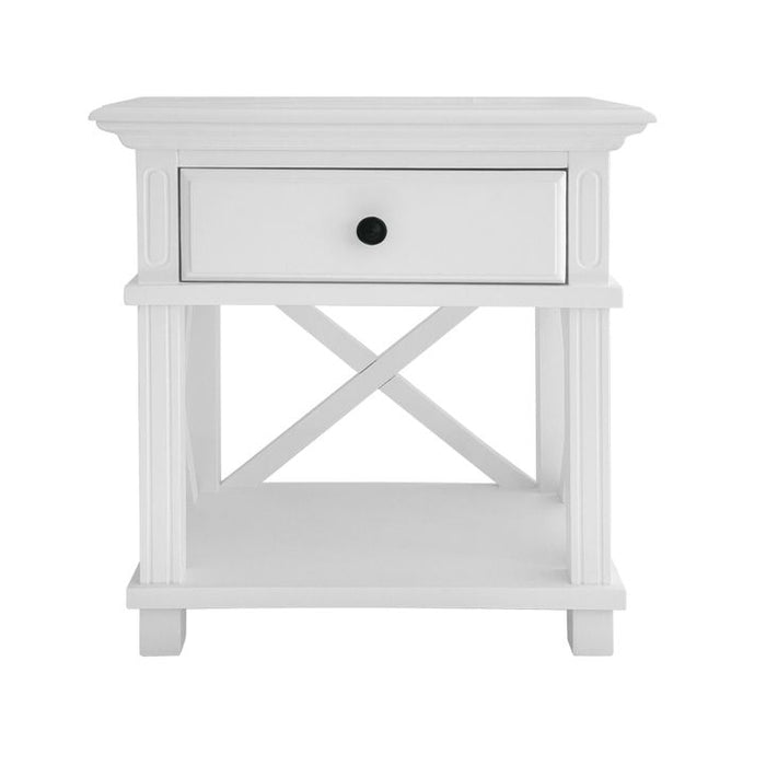 Sorrento Hamptons One Drawer Bedside Table White - OWFV0018