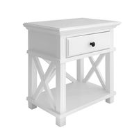 Sorrento Hamptons One Drawer Bedside Table White - OWFV0018