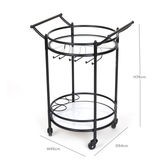 Round Shelves Bar Cart Black - OWMF0060