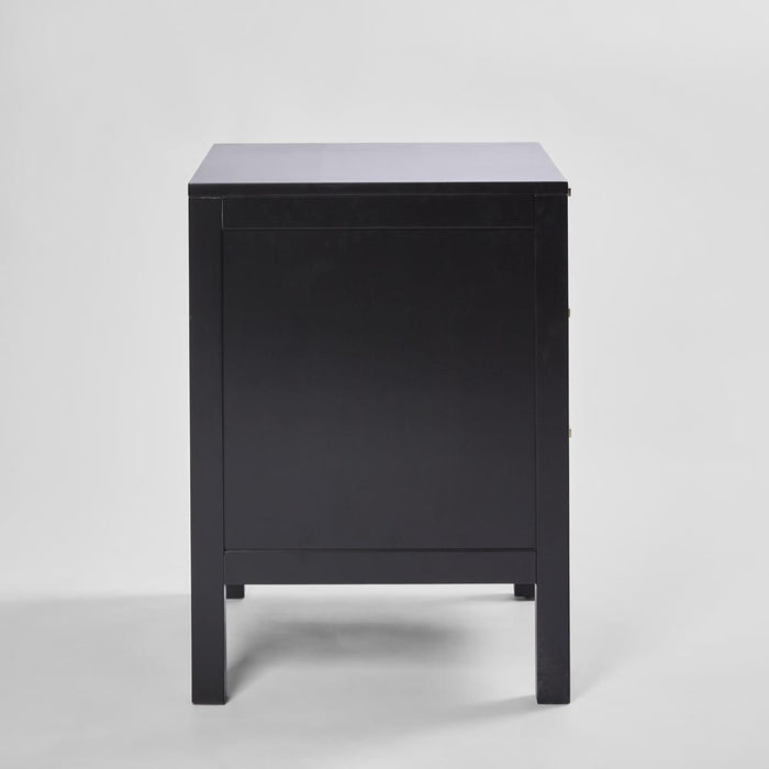 Santorini Bedside 3 Drawers Black - OWUT0021B