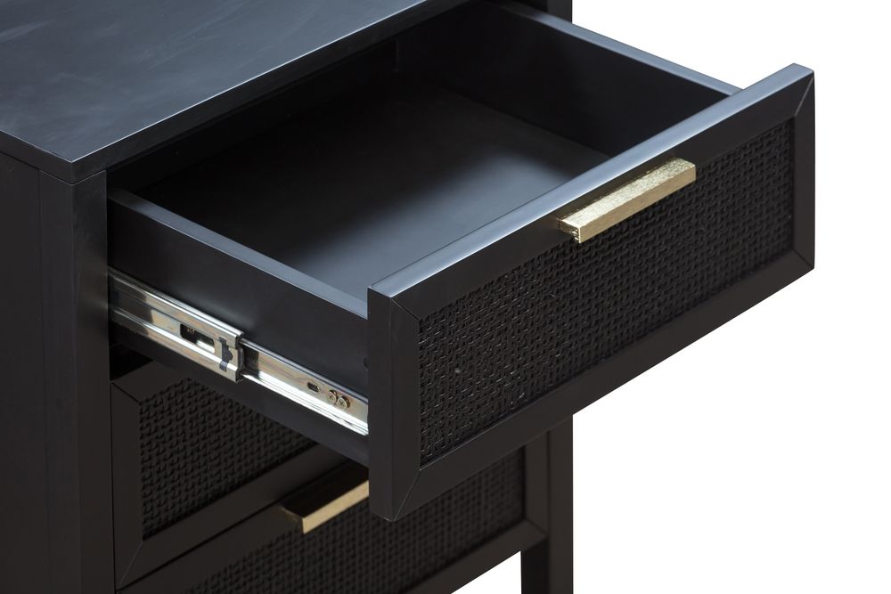 Santorini Bedside 3 Drawers Black - OWUT0021B