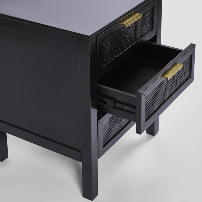 Santorini Bedside 3 Drawers Black - OWUT0021B