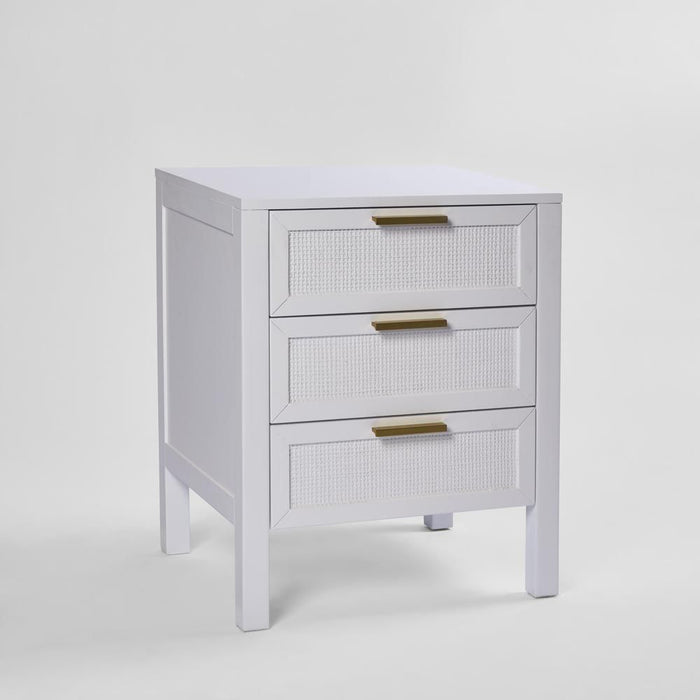 Santorini Bedside 3 Drawers White - OWUT0021W